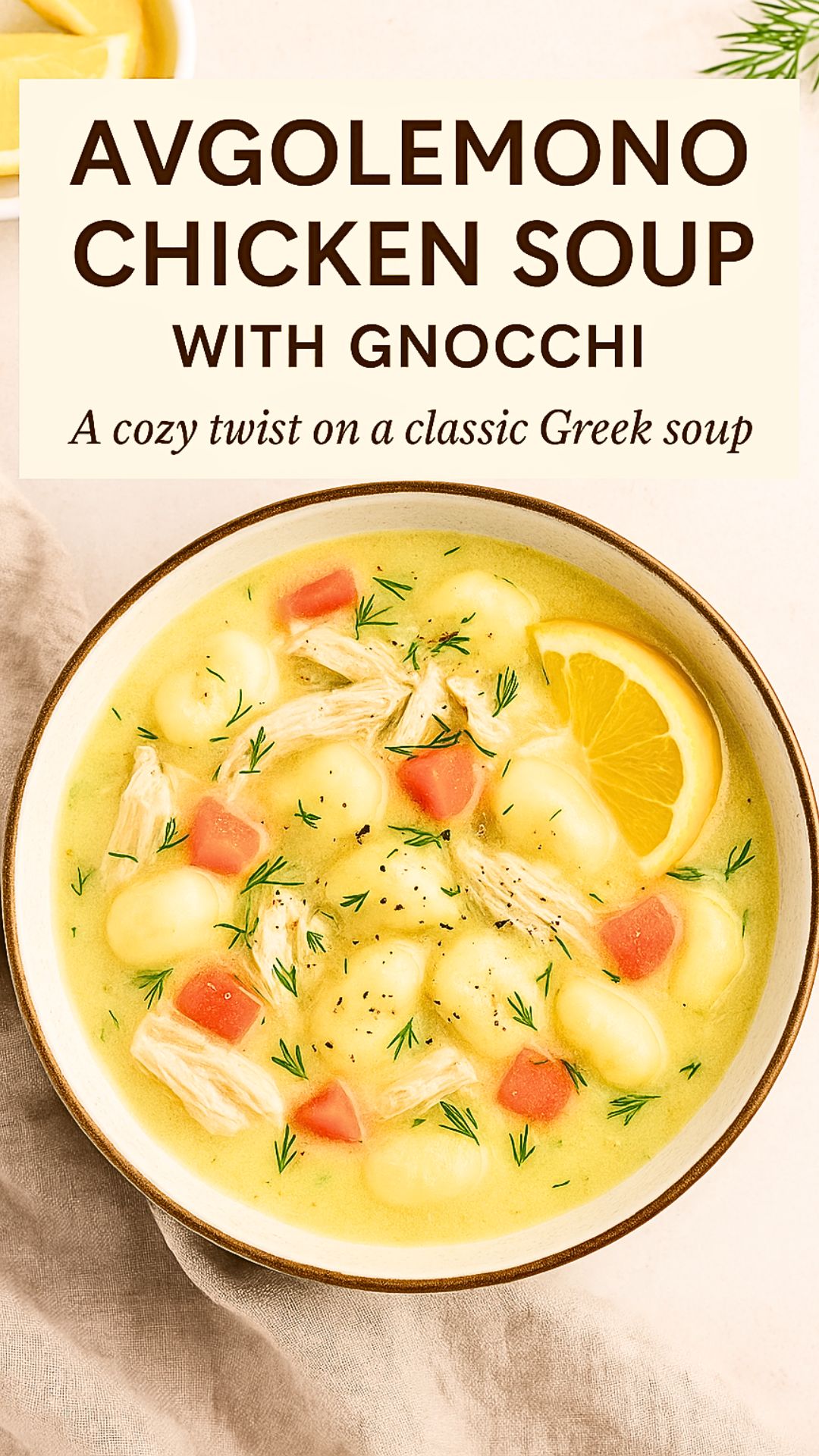 Creamy Avgolemono Chicken Soup With Gnocchi (Easy Greek-Inspired Comfort Recipe) 6 Traditional Greek Avgolemono Chicken Soup with Gnocchi