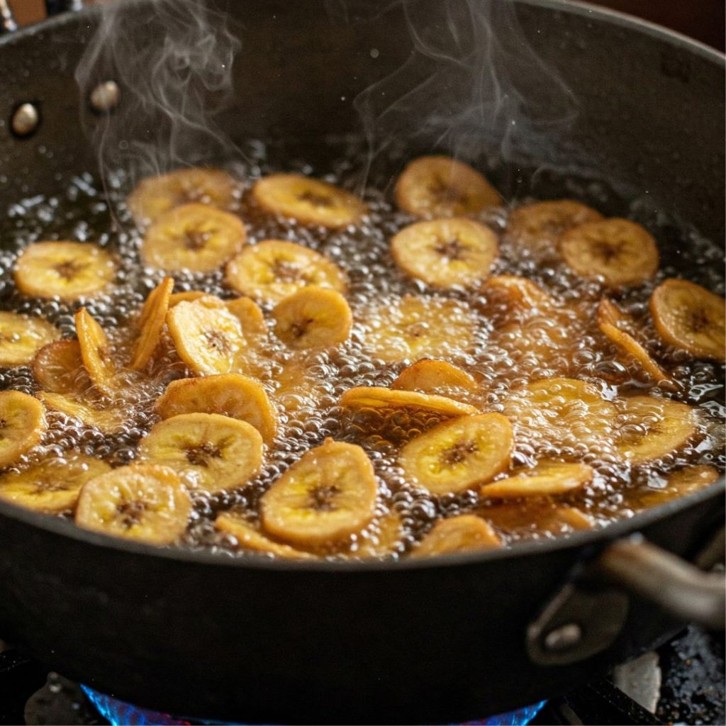 Banana Chips Recipe (Crispy + Easy!) | How to Make Banana Chips at Home 10 Fry Banana Chips Until Golden & Crisp