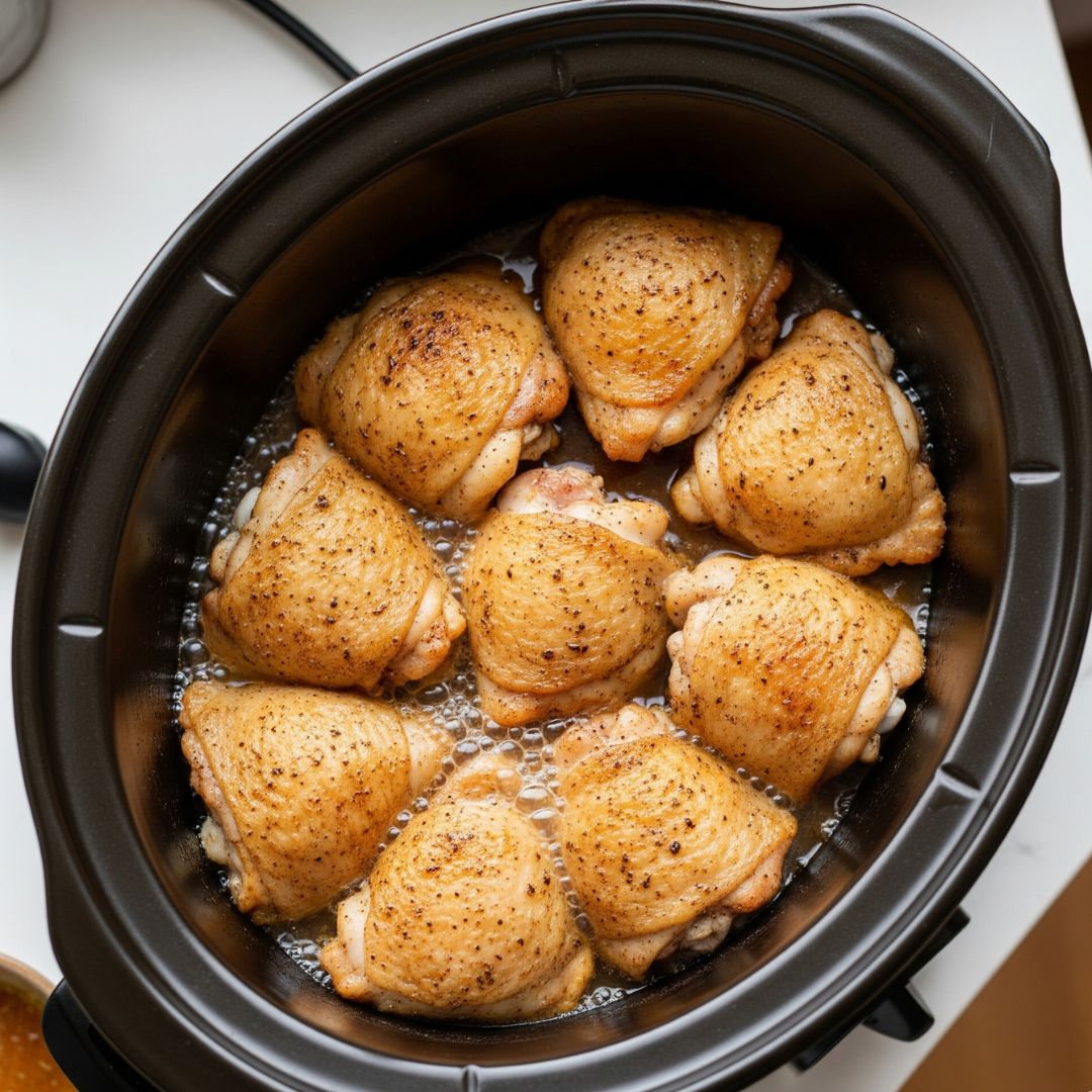 Easy Slow Cooker Garlic Butter Chicken Recipe 13 Raw chicken breasts in crockpot before cooking