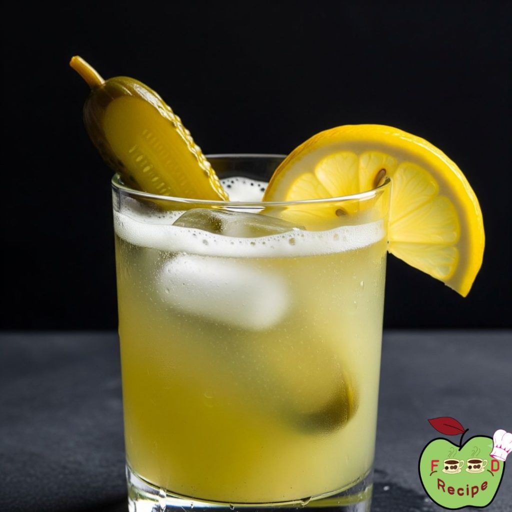 Pickle Lemonade Recipe – A Refreshing, Tangy Drink You Didn't Know You Needed! 11 Iced pickle lemonade garnished with lemon and pickle