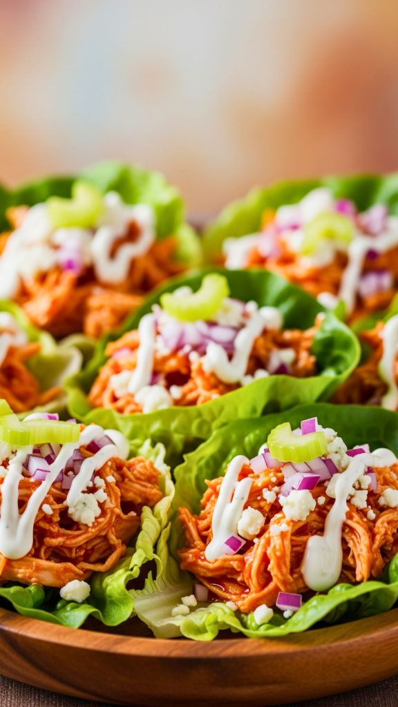 Low Carb Buffalo Chicken Lettuce Wraps (Keto + High Protein Recipe) 5 Low Carb Buffalo Chicken Lettuce Wraps