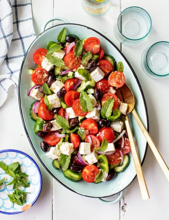 Swordfish With Tomatoes (One-Pan Dinner) | Easy Mediterranean Recipe 12 Fresh Greek salad with feta cheese