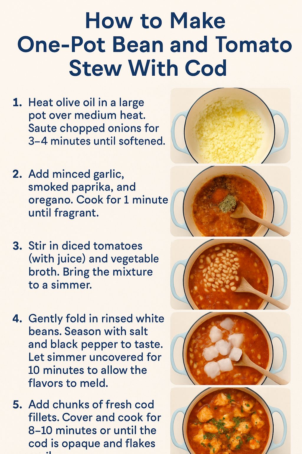 One-Pot Bean and Tomato Stew With Cod (Healthy + Easy Recipe) 7 Cooking one-pot cod stew with beans and tomatoes