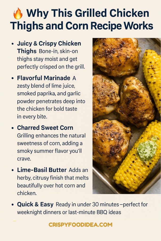 Grilled Chicken Thighs and Corn With Lime-Basil Butter | Juicy, Zesty & Easy Dinner Recipe 5 Juicy Grilled Chicken Thighs with Corn and Basil Butter