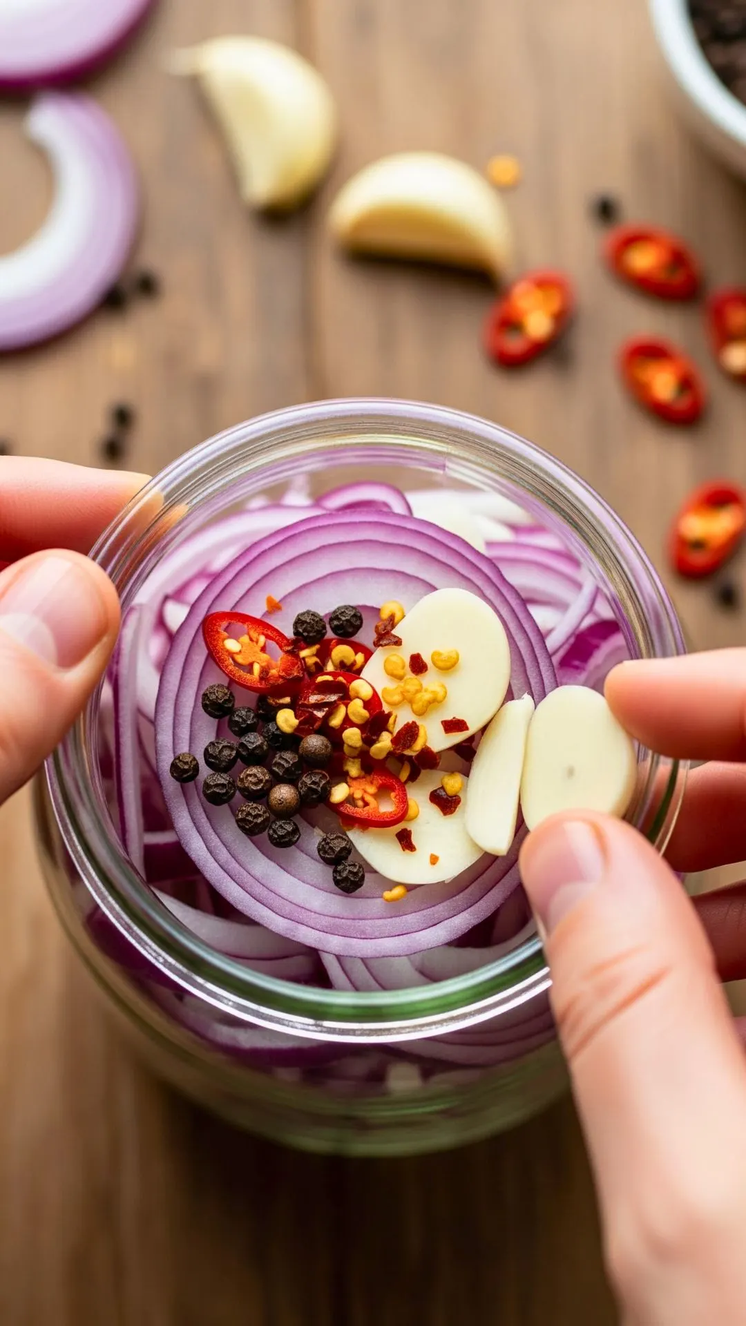 Quick Pickled Red Onion Recipe | 10-Minute Healthy Meal Prep Condiment 18 Add garlic, peppercorns or jalapeño for spicy or savory pickled red onions
