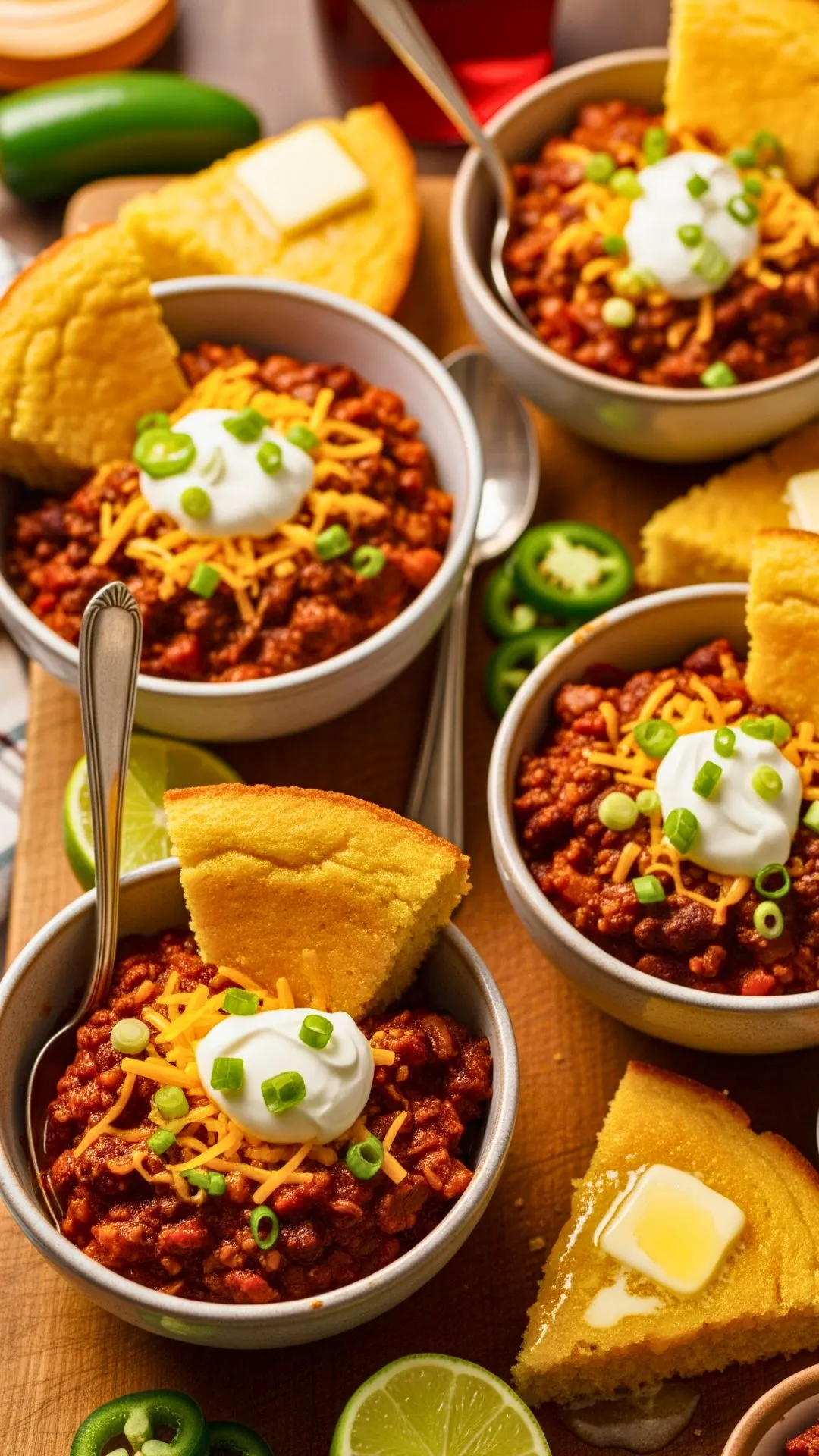 Healthy Turkey Chili Recipe (High Protein, Low Fat & Perfect for Meal Prep) 25 Turkey chili with cornbread and cheese