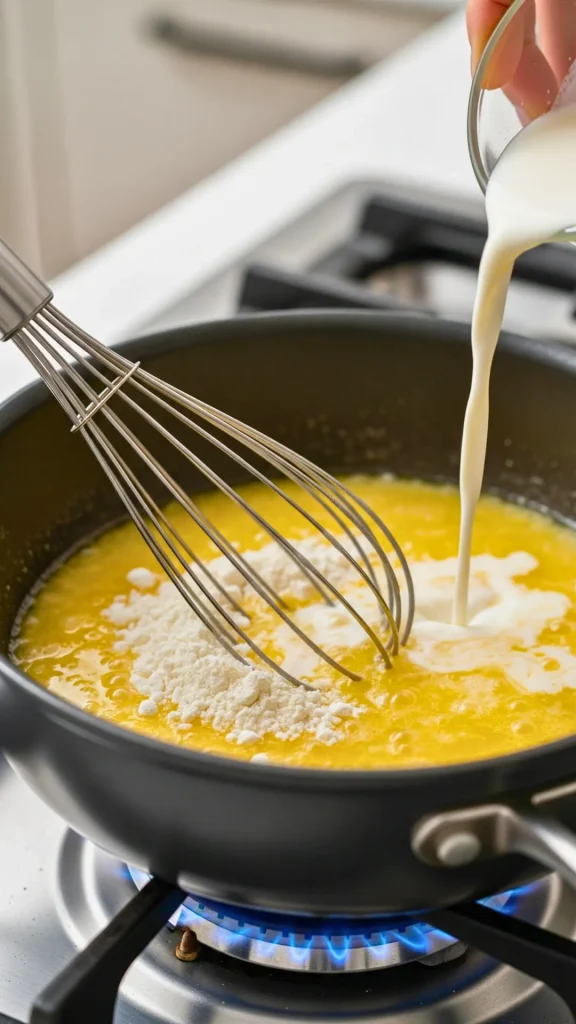Creamy White Sauce Pasta Without Maida | Healthy & Delicious Recipe 15 Making creamy white sauce without maida using cornflour