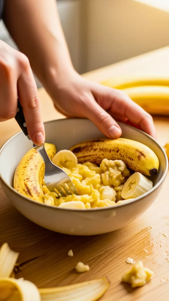 Banana Bread Recipe | Easy, Moist & Healthy Variations (Gluten-Free, Keto, Vegan) 30 Mashing bananas in a bowl with a fork