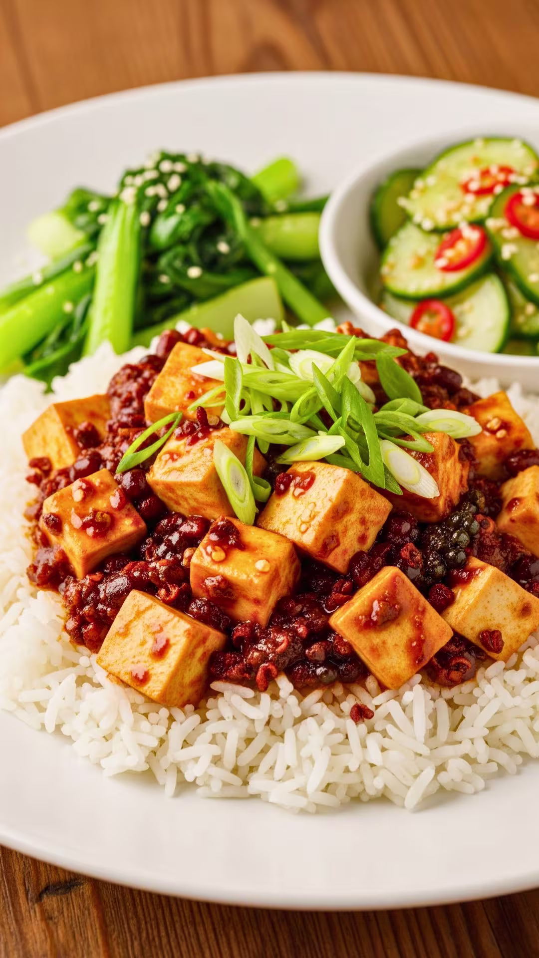 Vegetarian Mapo Tofu Recipe (Vegan-Friendly, Healthy & Authentic Sichuan Flavor) 23 Vegetarian Mapo Tofu served over jasmine rice - vegan mapo tofu