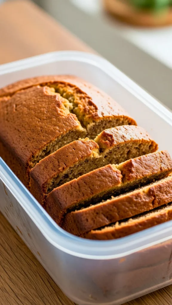 Banana Bread Recipe | Easy, Moist & Healthy Variations (Gluten-Free, Keto, Vegan) 37 Sliced banana bread stored in an airtight container