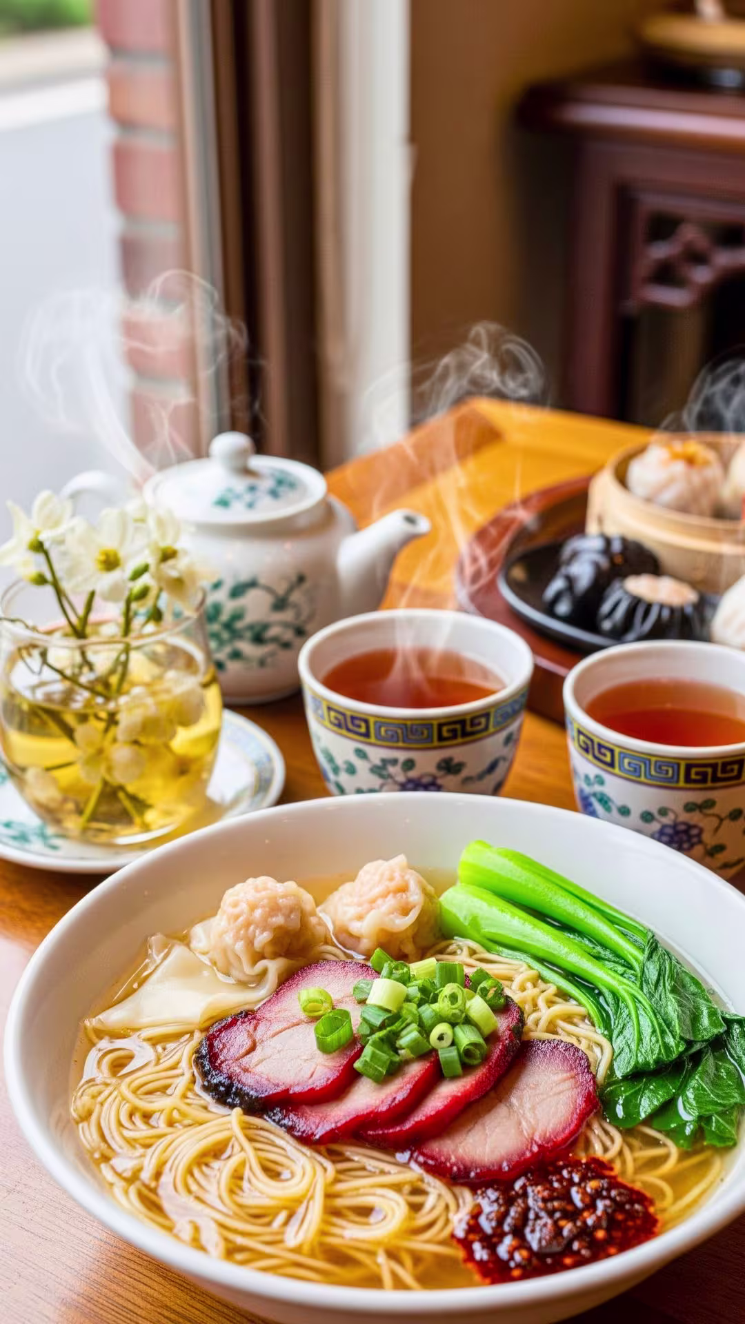 Authentic Cantonese Noodle Soup Recipe | Easy & Healthy Chinese Soup Bowl 28 Jasmine tea pairing