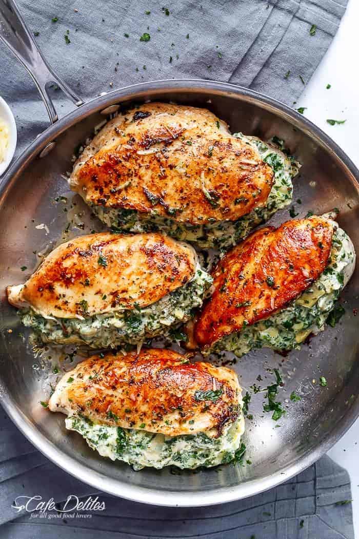 Baked Spinach Stuffed Chicken Breasts