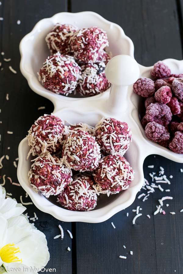 Raspberry Coconut Breakfast Balls