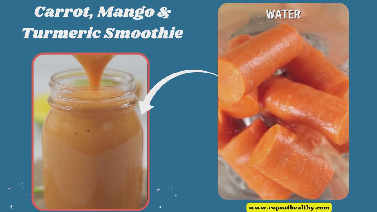'Video thumbnail for Carrot, Mango & Turmeric Smoothie'