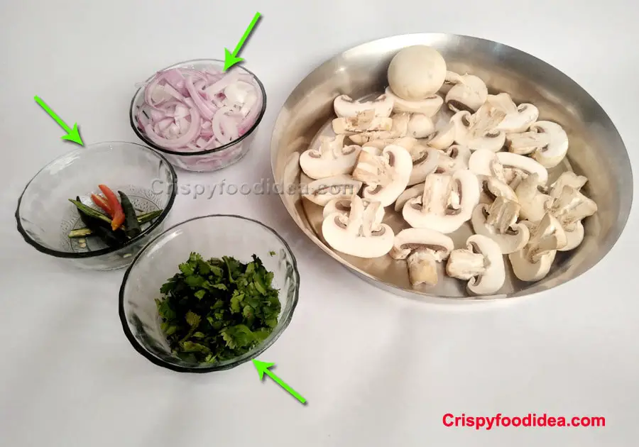 Chopped all vegetables for Mushroom fry