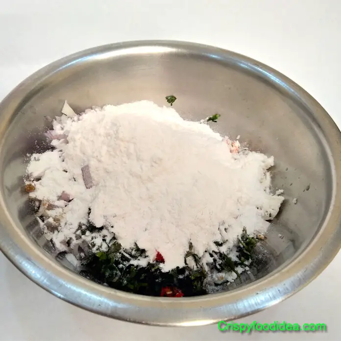 Paneer Pakora | add the flour (All purpose flour)