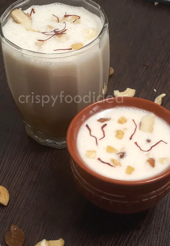 Badam Pista Lassi | Homemade Badam Lassi - crispyfoodidea