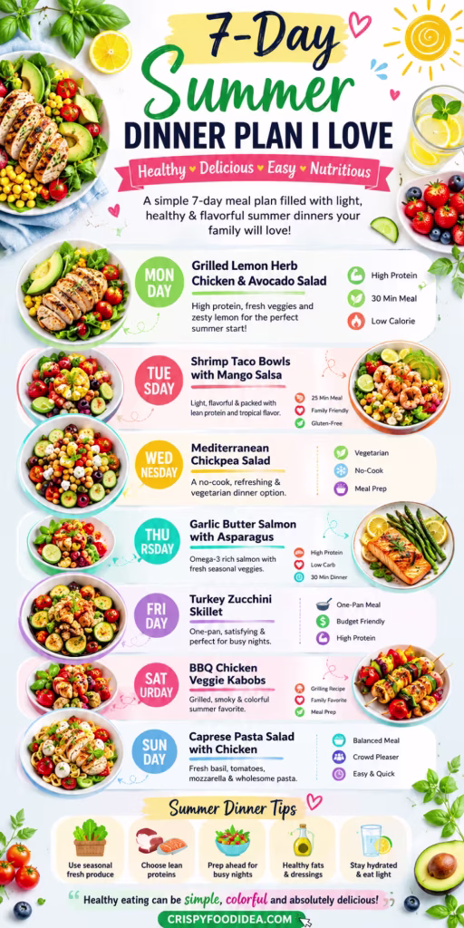 7 day summer dinner plan