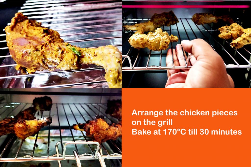 Baking process of Chicken Tandoori
