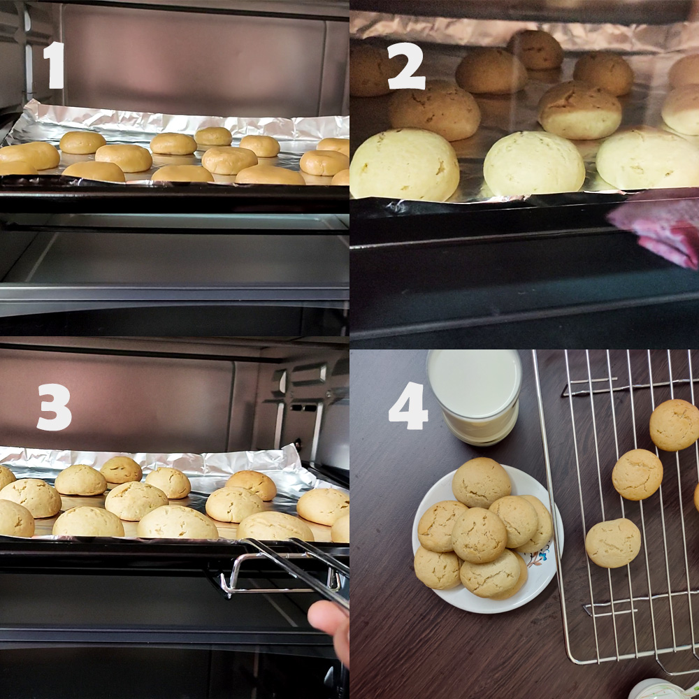 Bake the cookies in oven