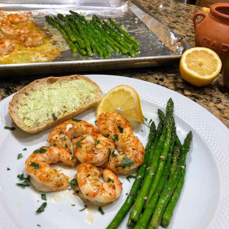 Image for Sheet Pan Lemon Butter Garlic Shrimp with Asparagus