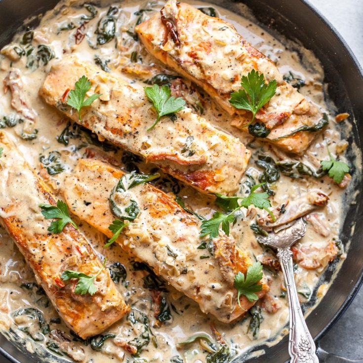 Creamy Tomato Salmon Skillet
