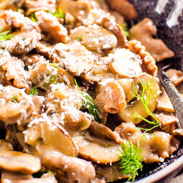 Image for Healthy Mushroom Stroganoff {Easy and Creamy!}