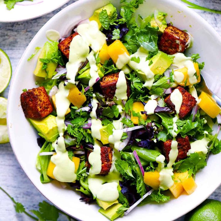 Image for Mango Avocado Salad with Blackened Tofu