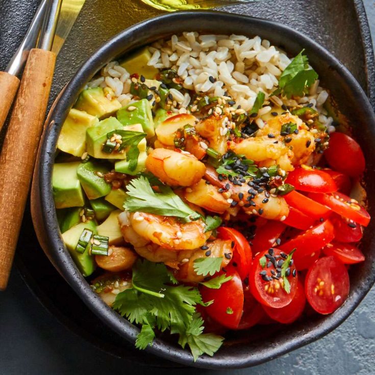 Image for Brown Rice Shrimp Bowl with Tomatoes & Avocado