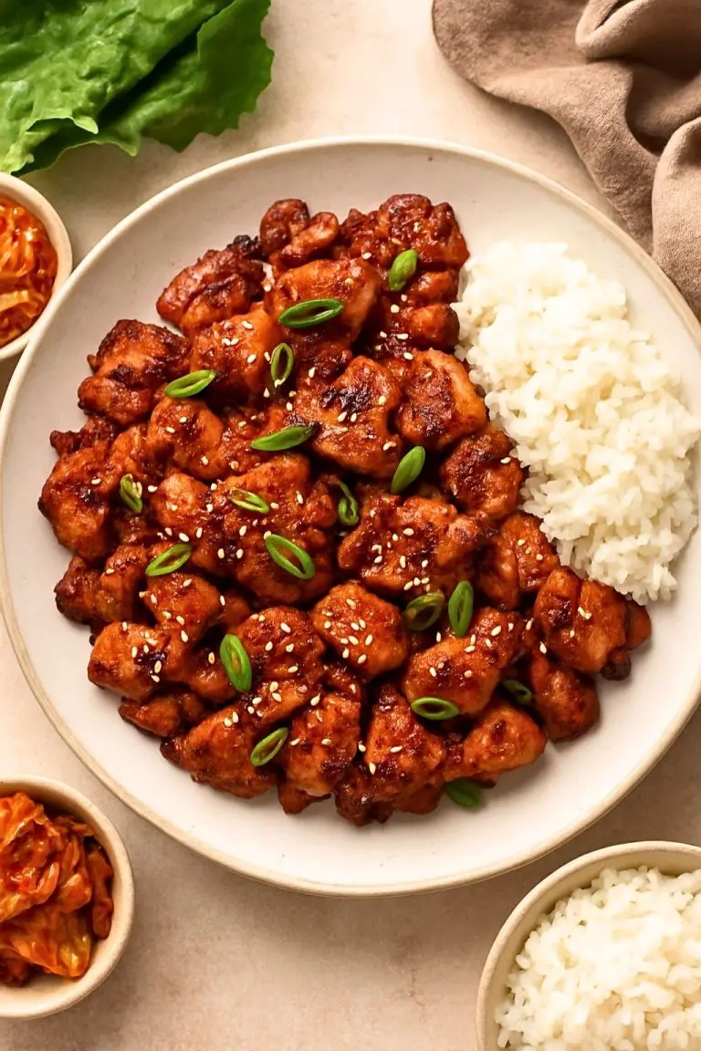 Dak Bulgogi with Rice and Kimchi