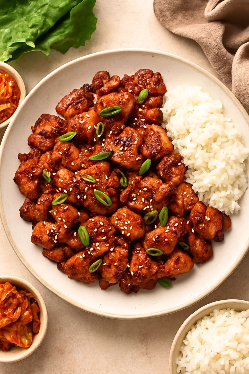 Dak Bulgogi with Rice and Kimchi