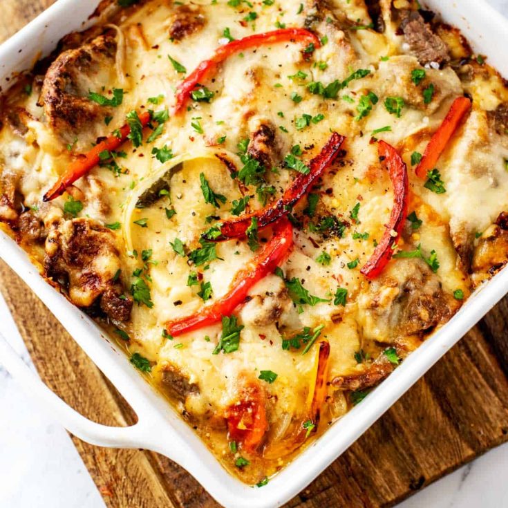 Image for Keto Philly Cheesesteak Casserole