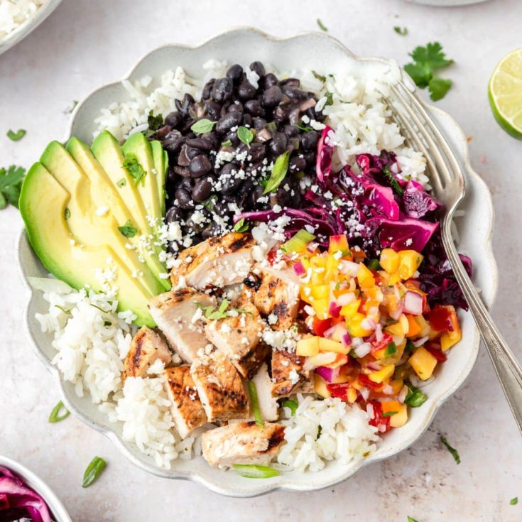 Image for Grilled Chicken Burrito Bowls with Cilantro Lime Rice