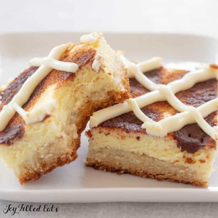 Image for Cinnamon Roll Cheesecake Bars - Keto, Low Carb, Gluten Free