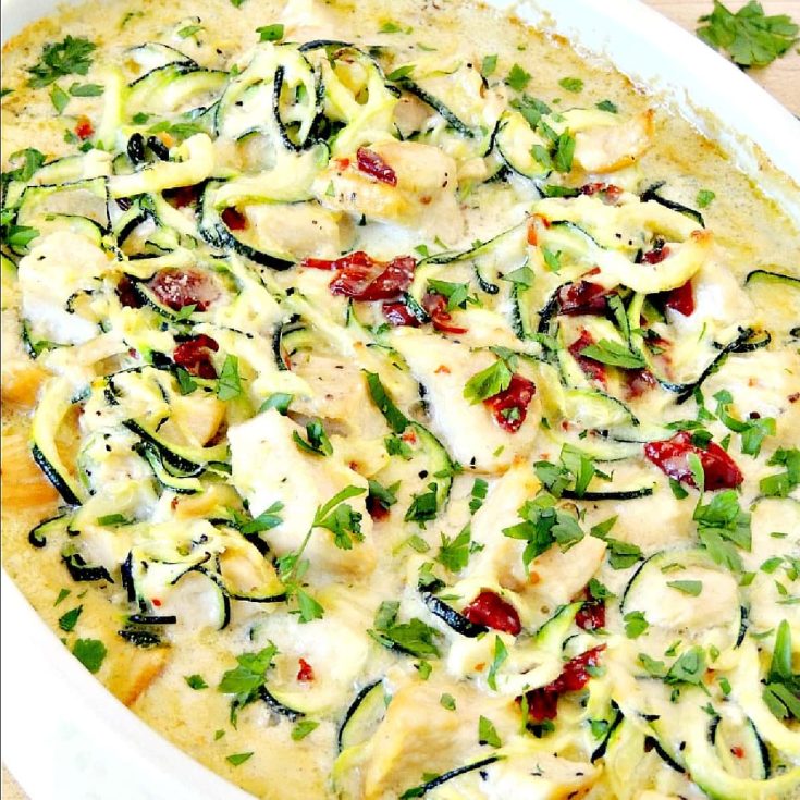 Image for Chicken Alfredo Zoodle Casserole