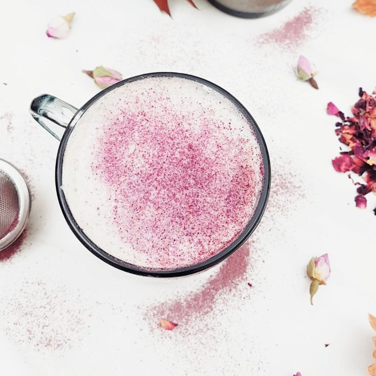Image for Rose Milk Tea with Homemade Rose Syrup (Rose Tea Latte)