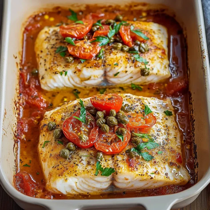 Image for Easy Baked Fish with Tomatoes and Capers