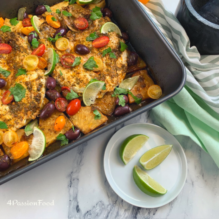 Image for Oven baked fish with Moroccan chermoula and celeriac
