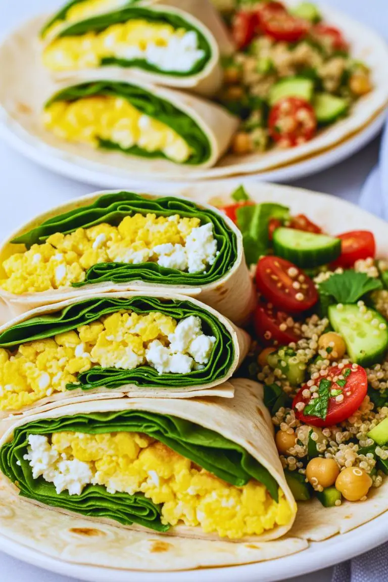 Make-Ahead Egg, Spinach and Feta Wraps