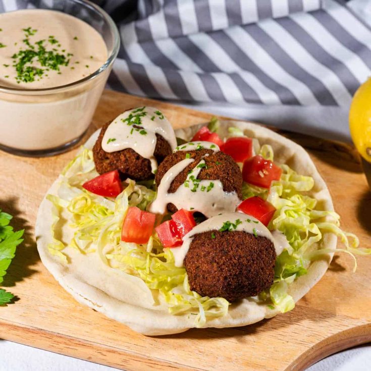 Image for Easy Vegan Falafel Recipe with Tahini Sauce