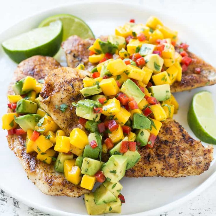 Image for Grilled Chicken with Mango Avocado Salsa Recipe