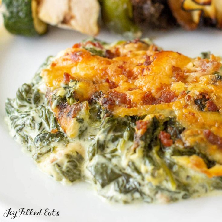 Image for Creamed Spinach with Gouda & Bacon - Keto, Low Carb, THM S
