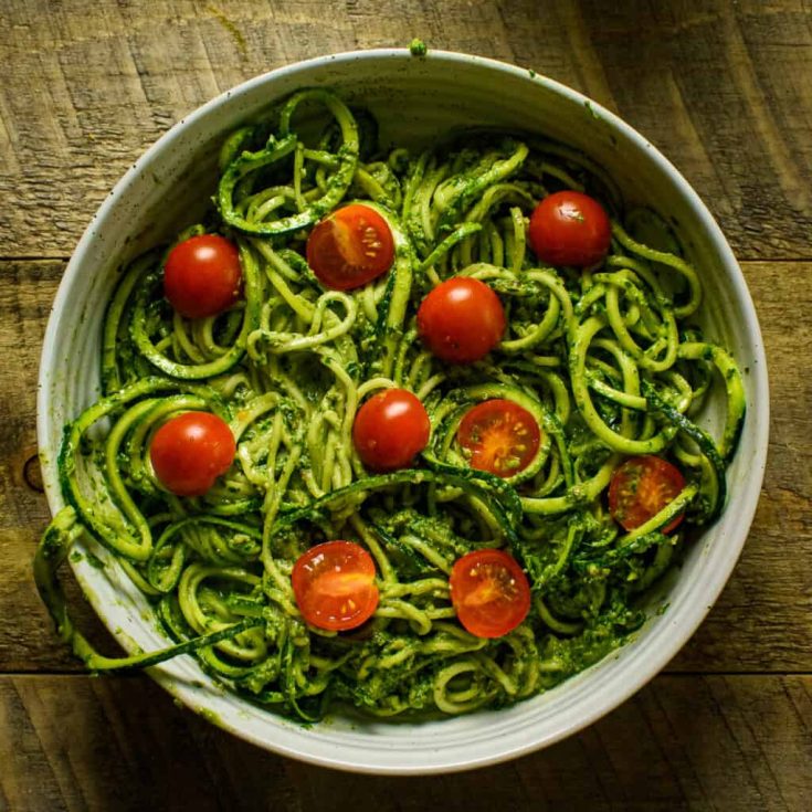 Image for Zucchini Noodles with Healthy Vegan Pesto (Zoodles)
