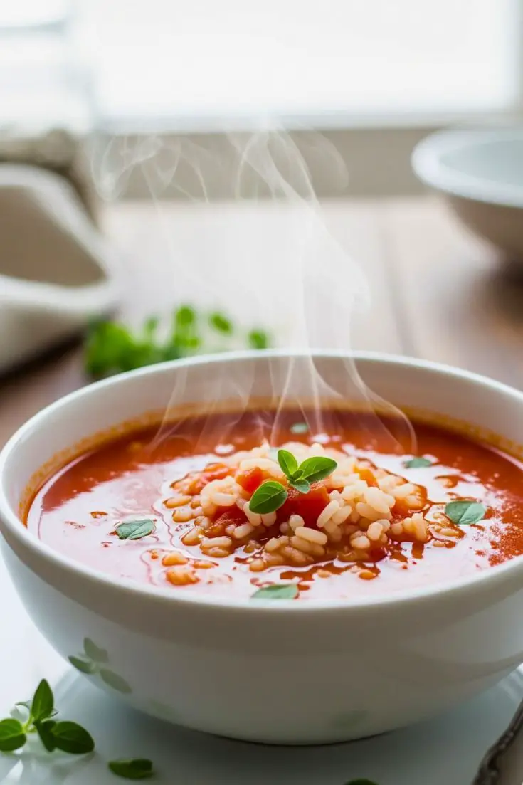 Brothy Tomato Rice Soup Recipe