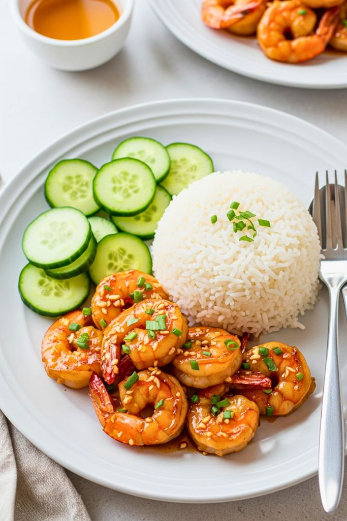 Honey Garlic Shrimp Recipe Serving