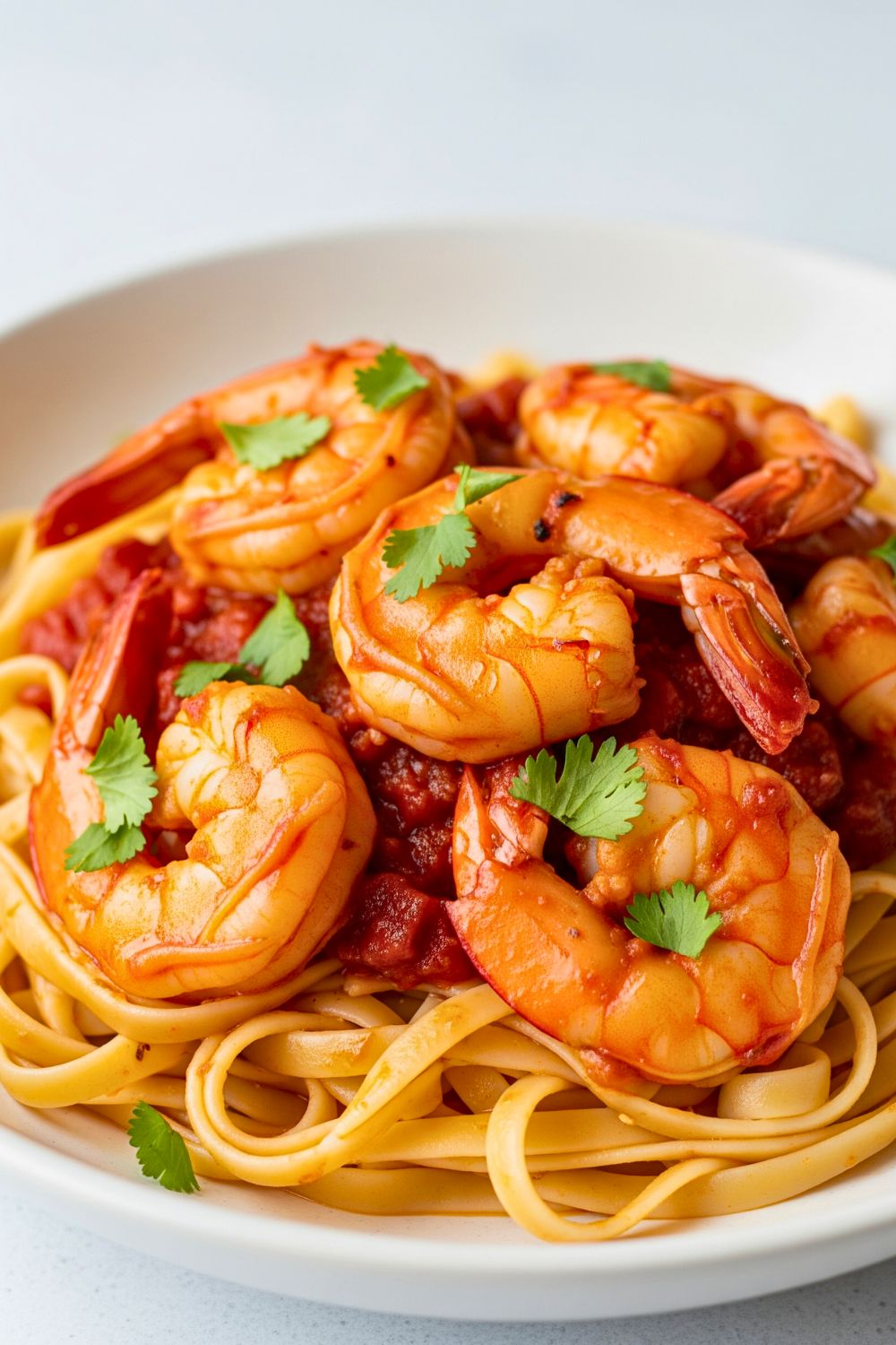 Shrimp Fra Diavolo pasta in spicy tomato sauce
