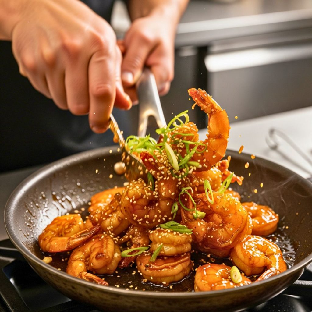 Toss and Serve Honey Garlic Shrimp
