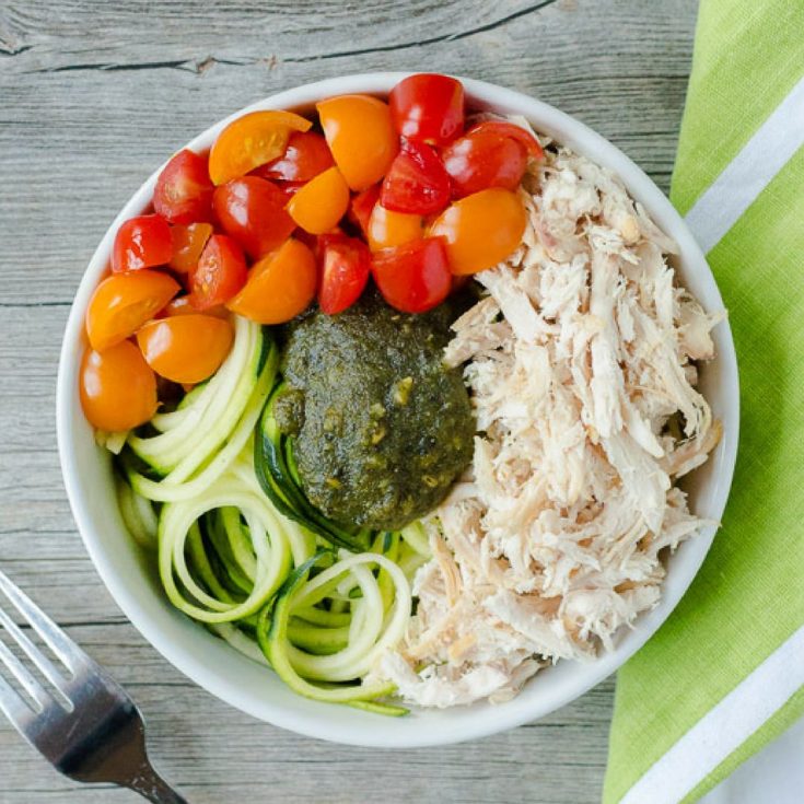 Image for Pesto Chicken Zoodle Bowl (GF, Paleo, Whole30)