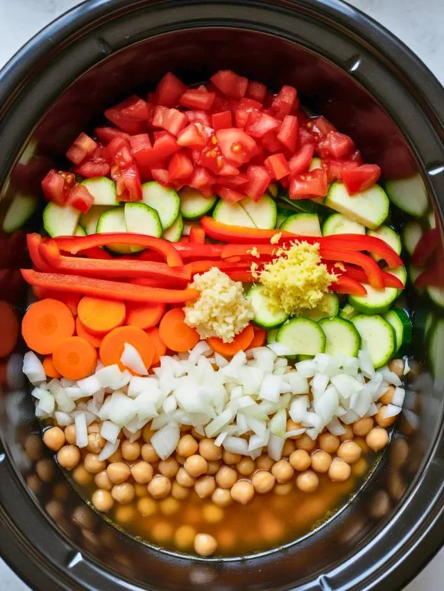 Layer the slow cooker