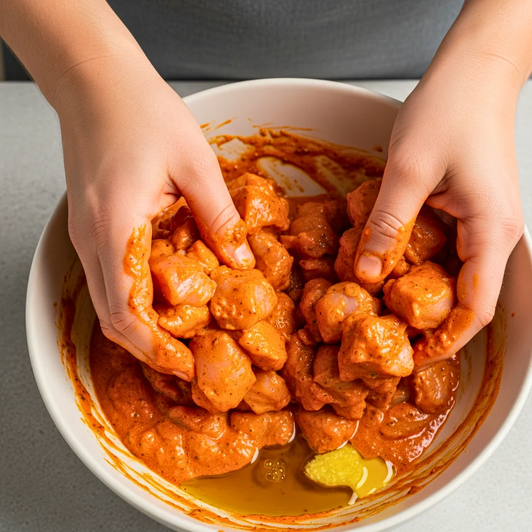 Marinated chicken for Kolkata kathi roll